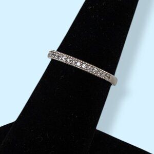 Rhinestone Pave Front Band Ring